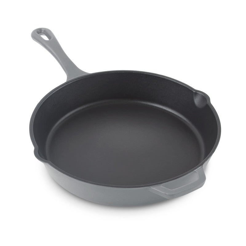 Dash Zakarian by Dash 11 Inch Nonstick Cast Iron Skillet, Titanium Ceramic Coated Frying Pan, Grey - Image 1
